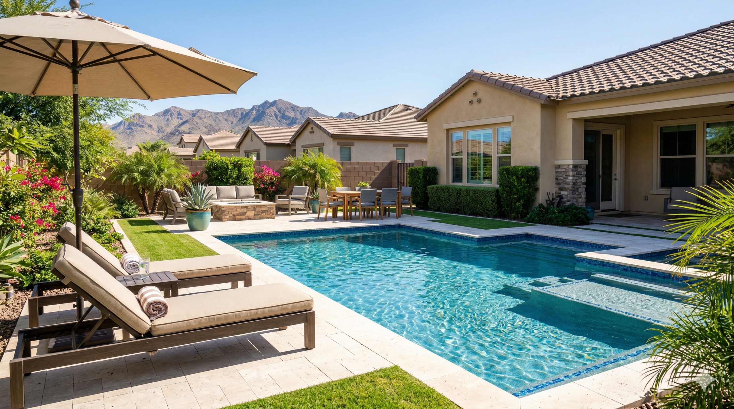 Well-maintained backyard pool at a home in the West Valley